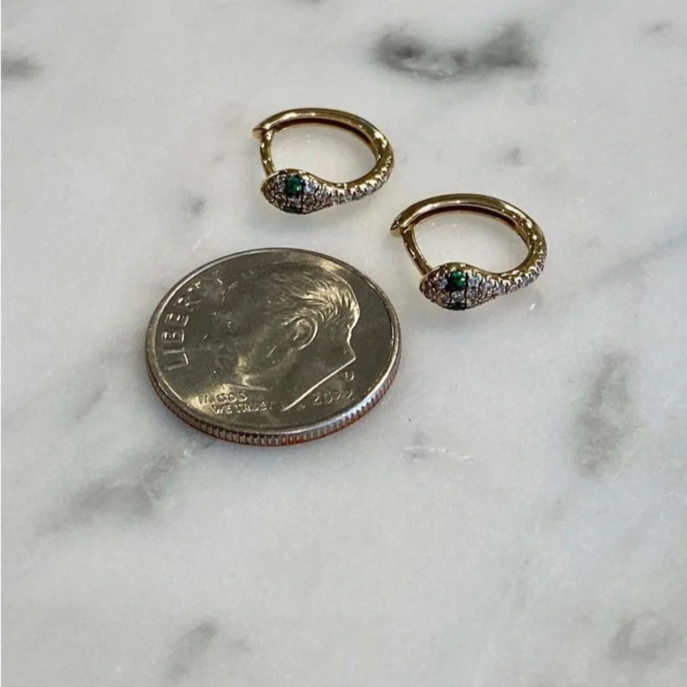 FINE JEWELRY -Diamond Snake Huggie Earrings - Picture 5 of 5